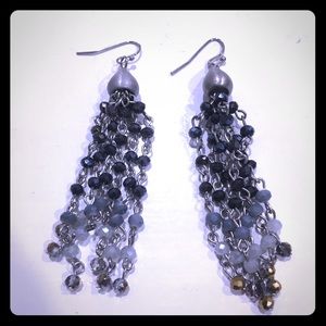 Jessica Simpson navy silver dangle earrings
